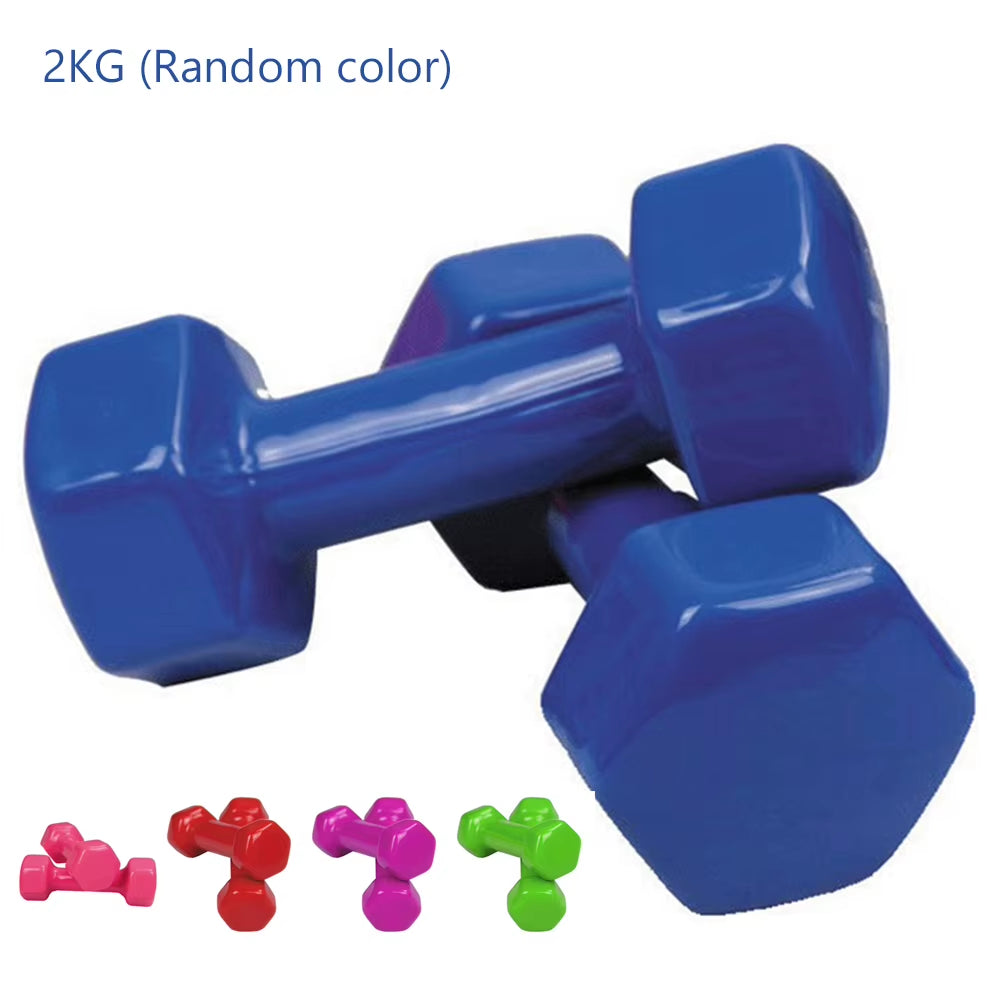 Women Dumbbell Hexagonal Dumbbell Weight Loss Slimming Slim Waist Fitness Equipment Mancuernas Plastic Dip in Dumbbell