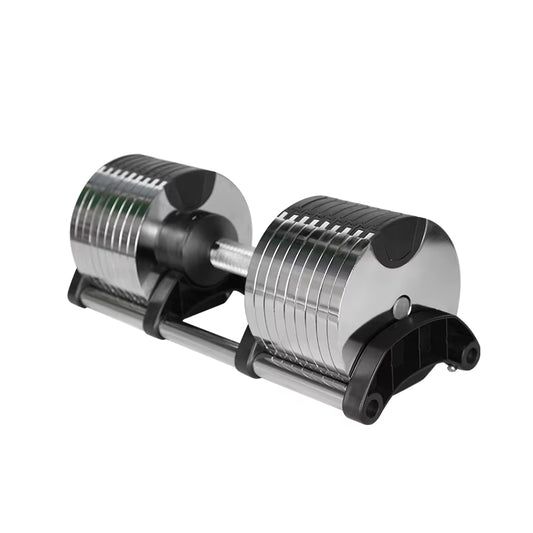 Chrome Adjustable Dumbbell Pair 2Kg(5Lb) or 4Kg(9Lb) Increase Max 45Kg(100Lb) Home Fitness OEM Dumbbells
