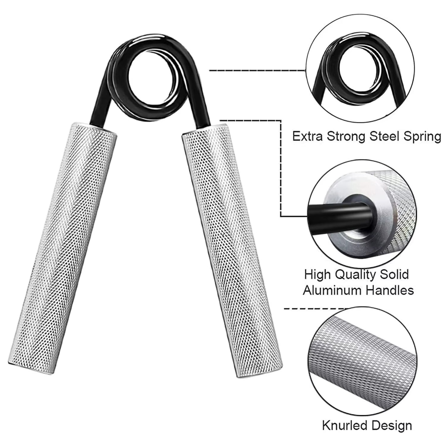 Grip Strength Trainer 50-300Lbs 1PC Fitness Metal Hand Gripper Non-Slip Forearm Muscle Exerciser Hand Rehabilitation Exercising