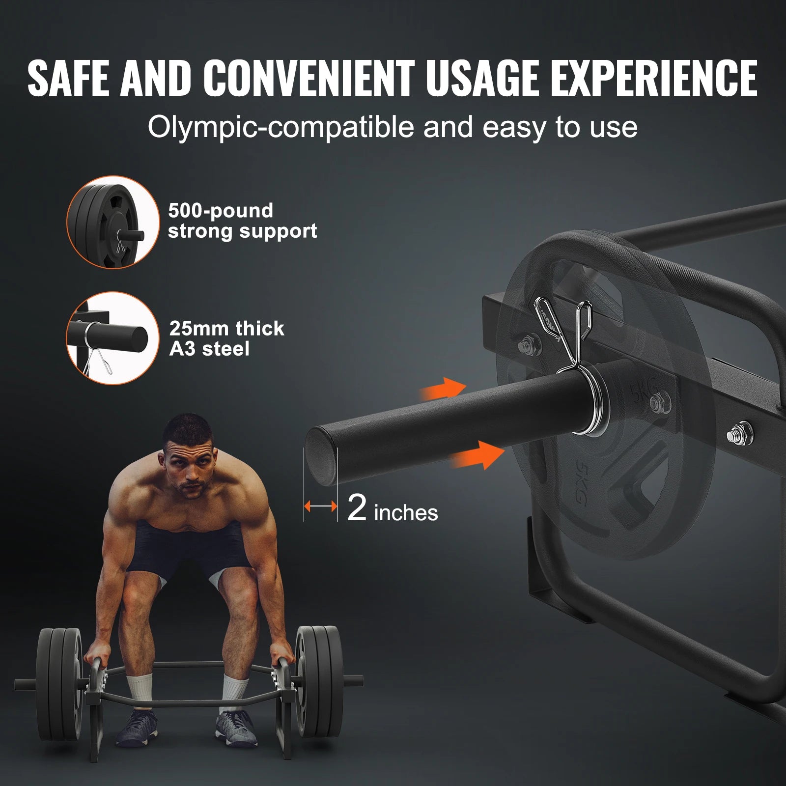 Succebuy Trap Bar Hex Barbell Trap Bar 55.7"Squat Deadlift Barbell 25Mm Diameter Weight Lifting Strength Training Shrug Trap Bar