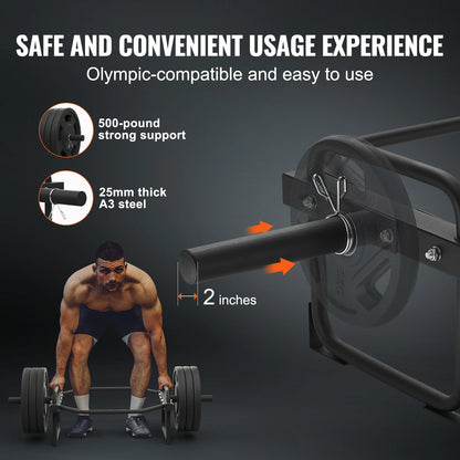 Succebuy Trap Bar Hex Barbell Trap Bar 55.7"Squat Deadlift Barbell 25Mm Diameter Weight Lifting Strength Training Shrug Trap Bar