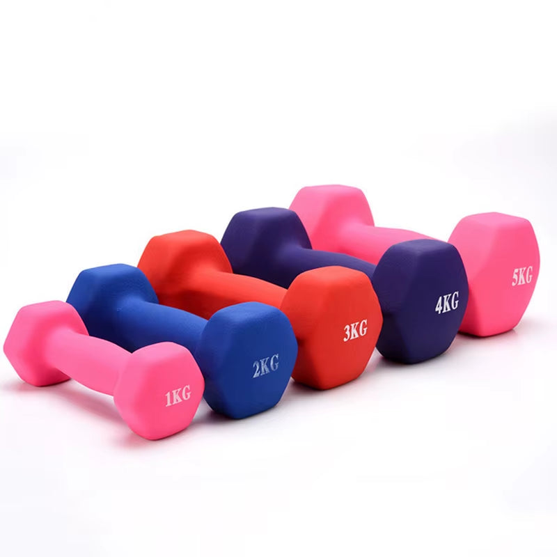 Women Dumbbell Hexagonal Dumbbell Weight Loss Slimming Slim Waist Fitness Equipment Mancuernas Plastic Dip in Dumbbell