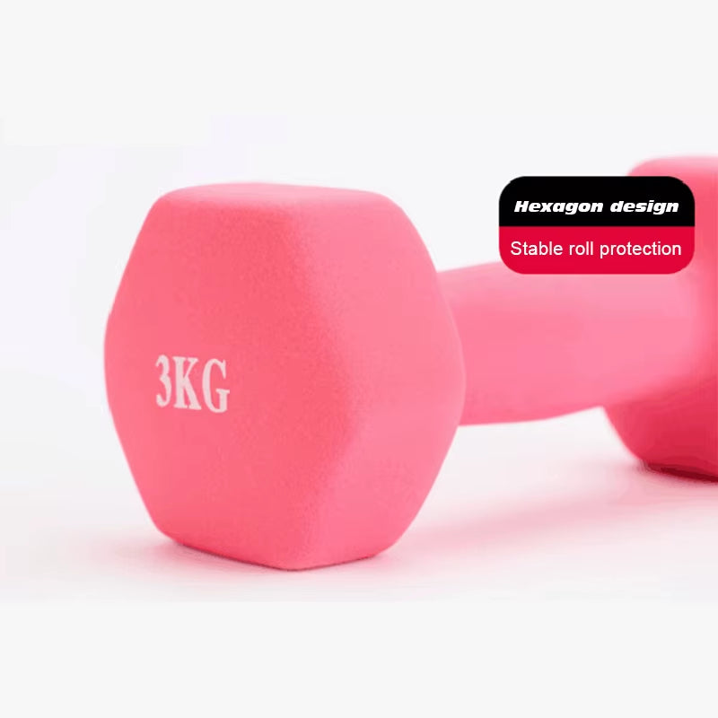 Women Dumbbell Hexagonal Dumbbell Weight Loss Slimming Slim Waist Fitness Equipment Mancuernas Plastic Dip in Dumbbell