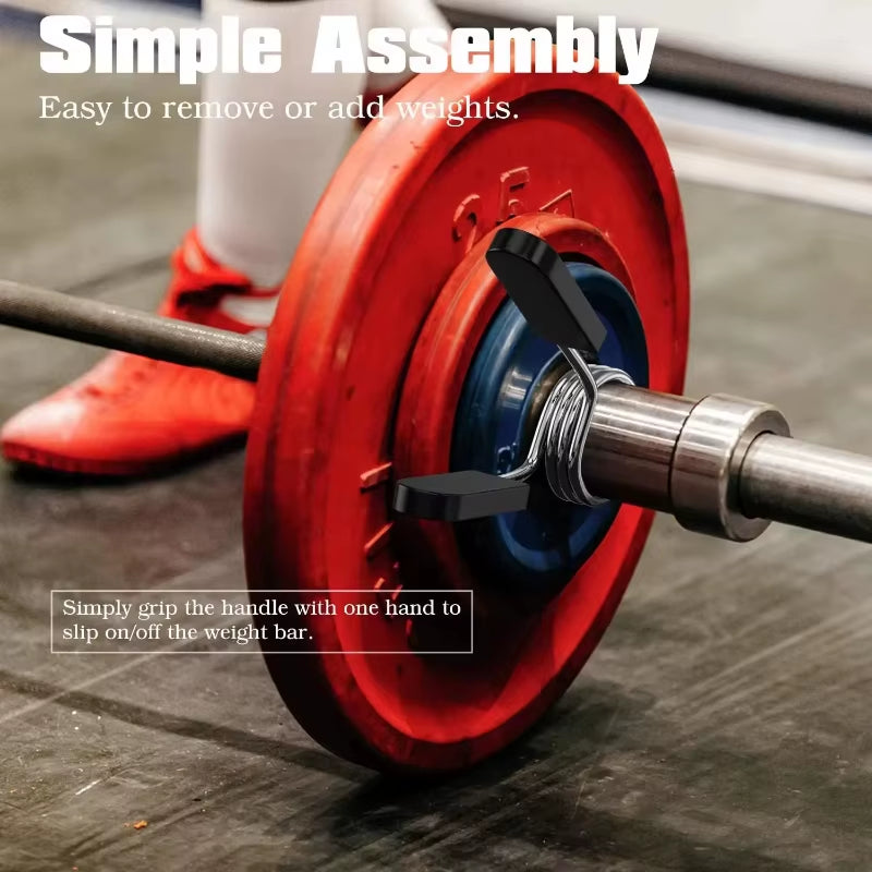 2pcs Barbell Spring Collars (25/28/30mm) – Dumbbell Lock Kit